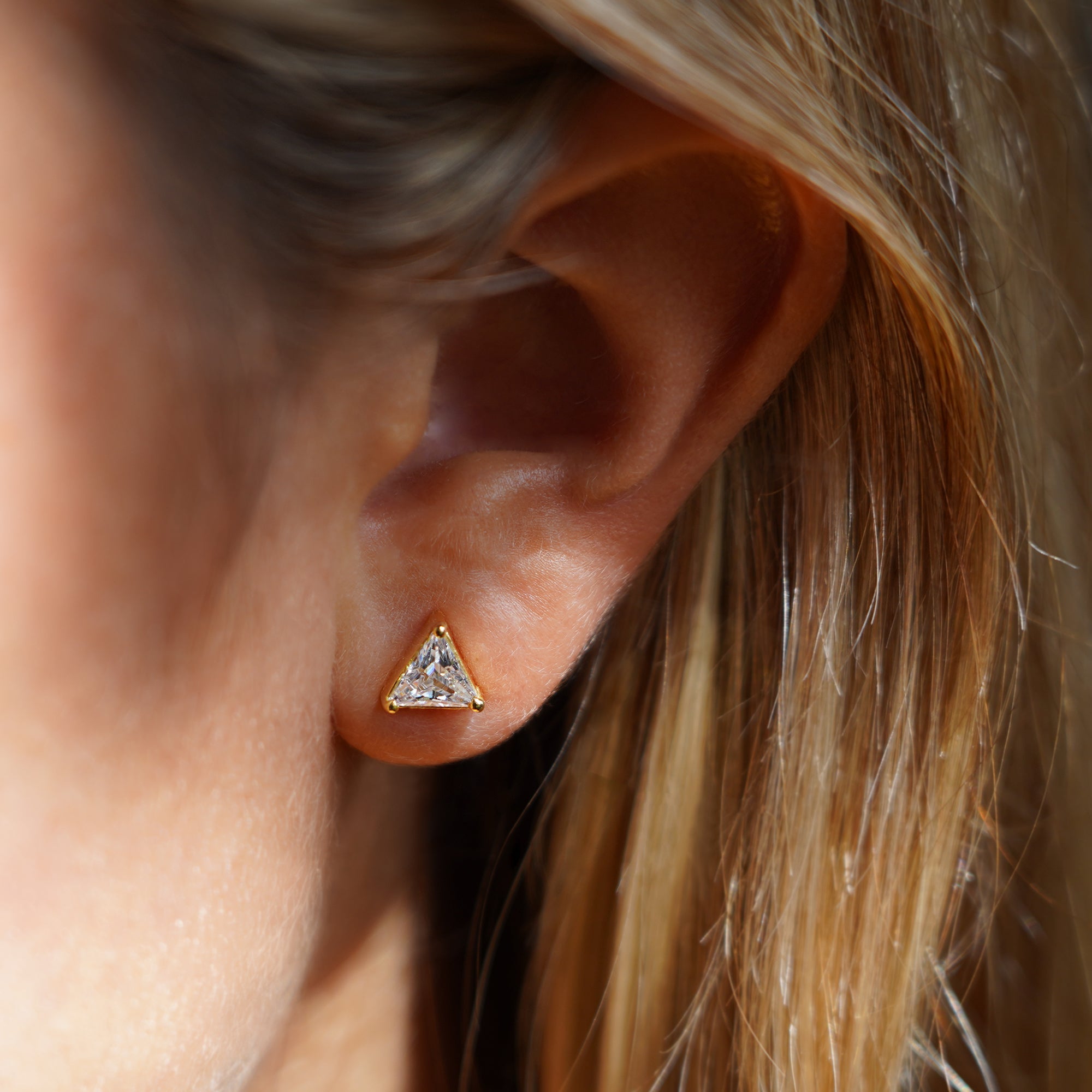 Sandi Triangle White Cubic Zirconia Earrings | BITS OF BALI JEWELRY