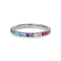 TARA PAVE 2MM MULTI COLORED CZ RING - Rings - BITS OF BALI JEWELRY