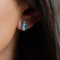 TRIO STONE EARRINGS - BLUE TOPAZ - Earrings - BITS OF BALI JEWELRY