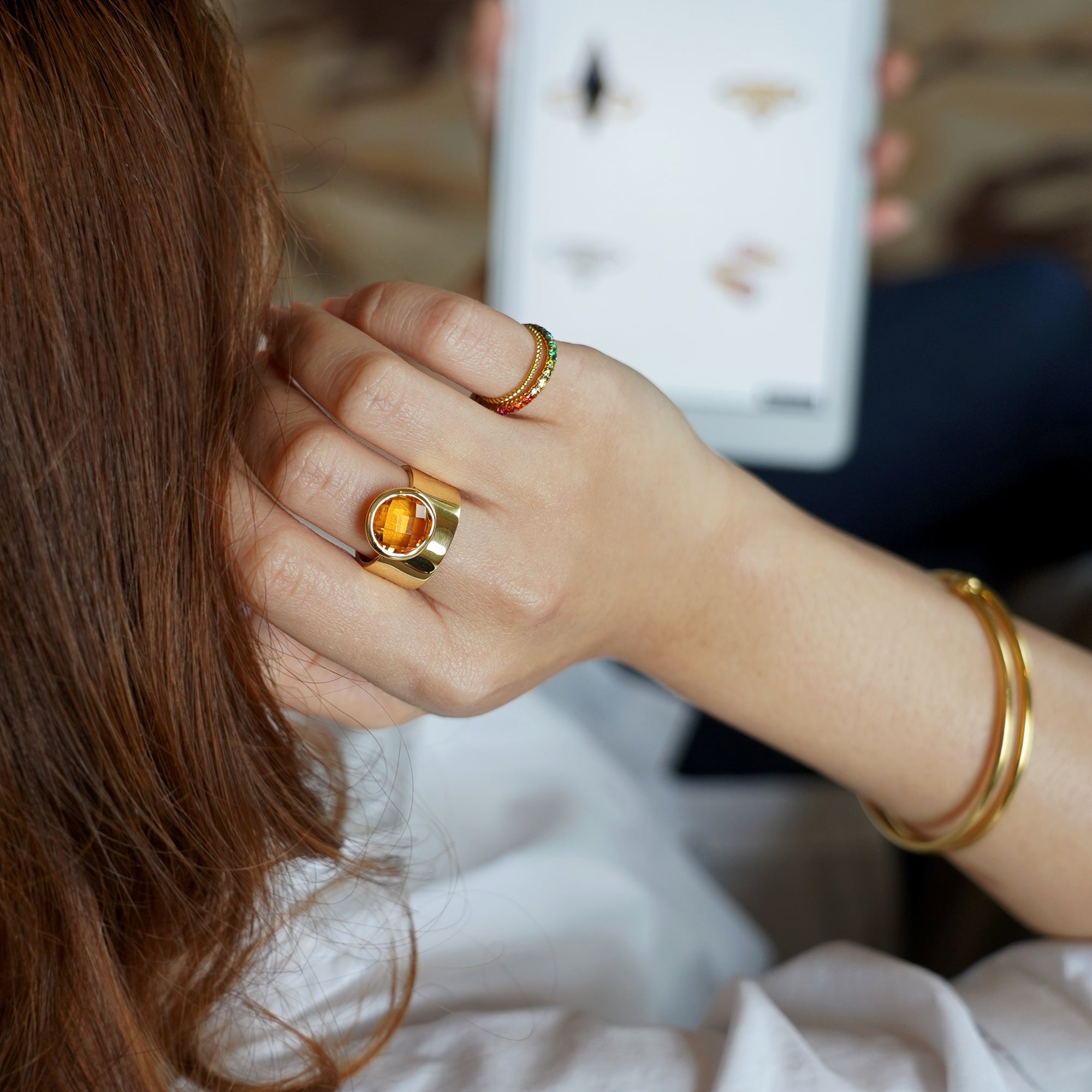 Vira Bold Ring - Citrine | BITS OF BALI JEWELRY