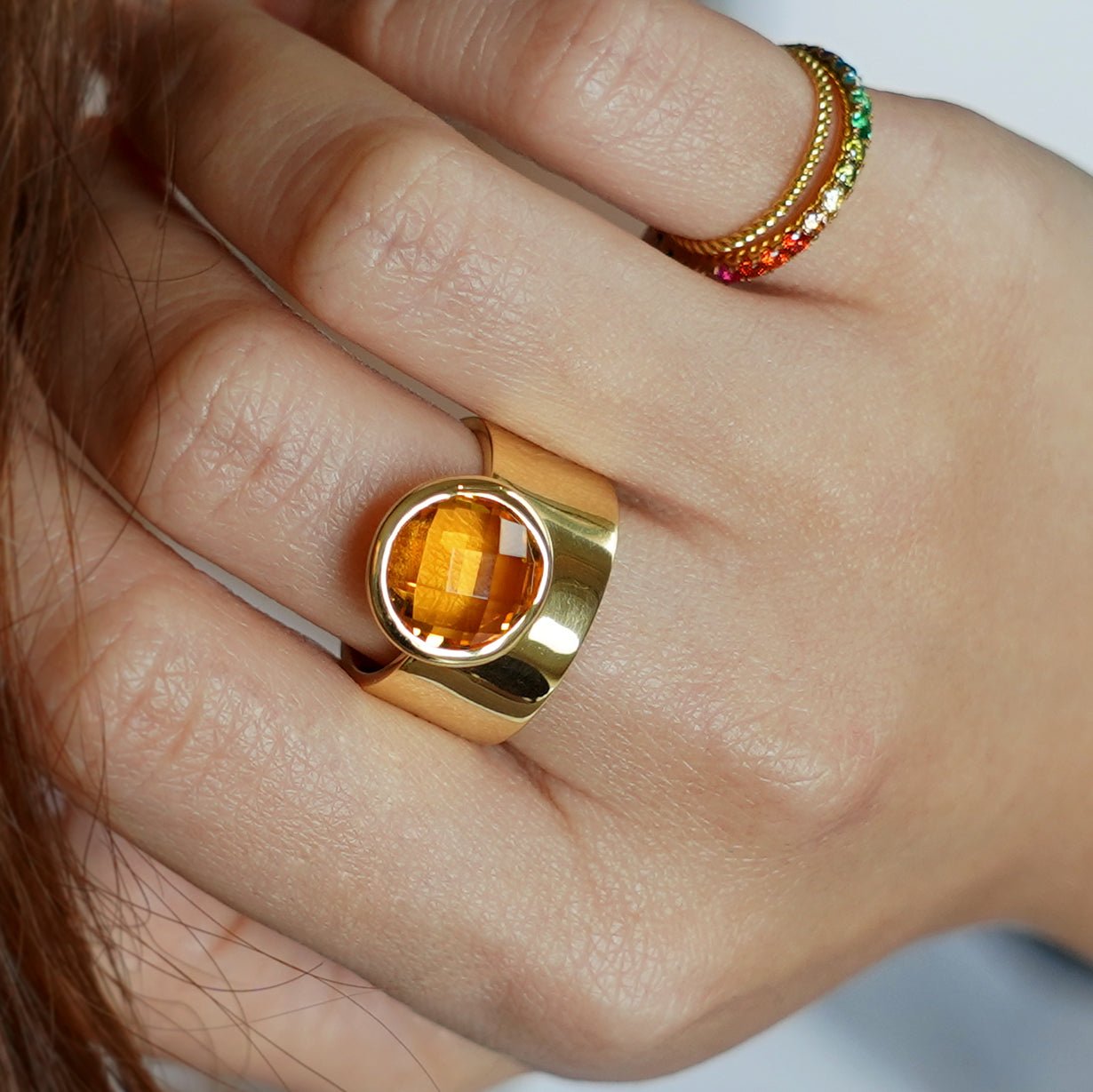Vira Bold Ring - Citrine | BITS OF BALI JEWELRY